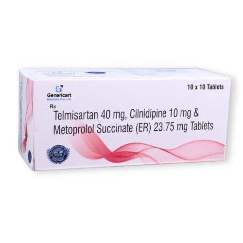 TELMISARTAN 40 MG + CILNIDIPINE 10 MG + METOPROLOL SUCCINATE (ER) 23.75 MG