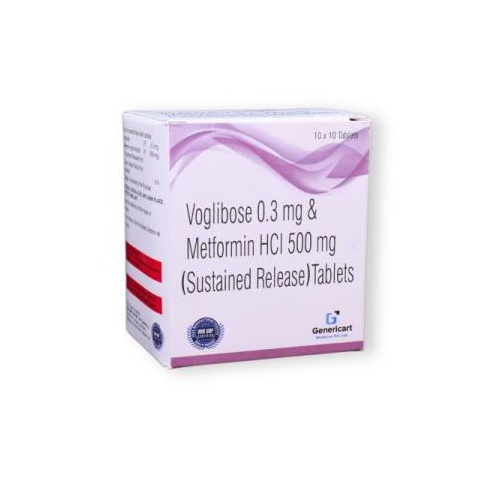 VOGLIBOSE 0.3 MG + METFORMIN HYDROCHLORIDE 500 MG SR