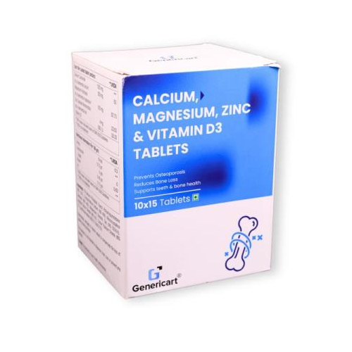 CALCIUM CARBONATE 1250 MG + MAGNESIUM HYDROXIDE 500 MG + ZINC 4 MG + VITAMIN D3 200 IU