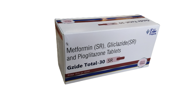 GLICLAZIDE 30 MG (SR)+  PIOGLITAZONE HCL 15 MG + METFORMIN HCL 500 MG SR