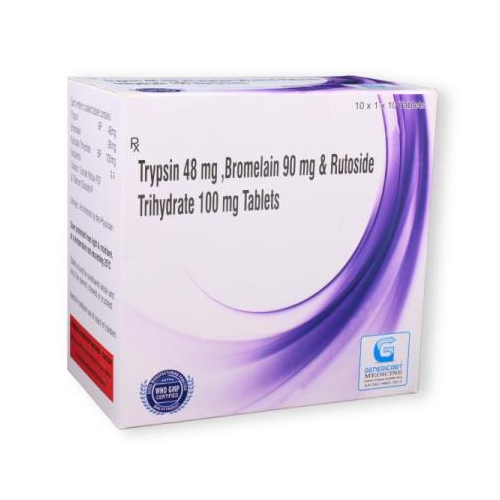 TRYPSIN 48 MG +  BROMELAIN 90 MG + RUTOSIDE TRIHYDRATE 100 MG