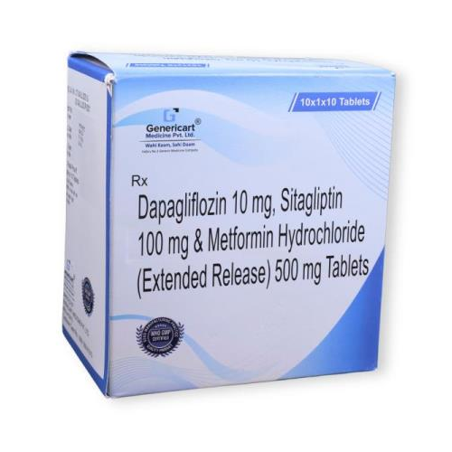 DAPAGLIFLOZIN 10 MG + SITAGLIPTIN 100 MG + METFORMIN HYDROCHLORIDE 500 MG ER