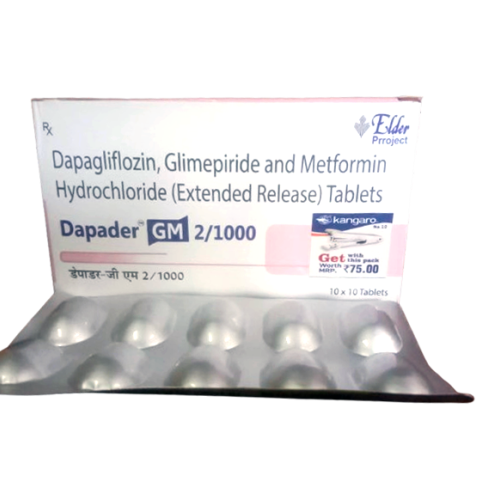 DAPAGLIFLOZIN 10 MG + GLIMEPIRIDE 2 MG + METFORMIN HYDROCHLORIDE (ER) 1000 MG