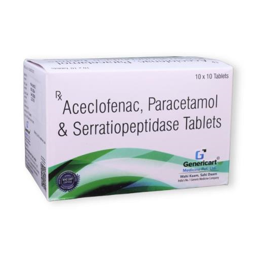 ACECLOFENAC 100 MG + PARACETAMOL 325 MG + SERRATIOPEPTIDASE 15 MG