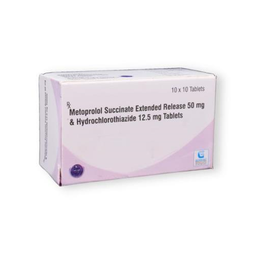 METOPROLOL SUCCINATE ER 50 MG +  HYDROCHLOROTHIAZIDE 12.5 MG