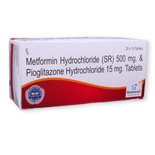 PIOGLITAZONE HCL 15 MG + METFORMIN 500 (SR)