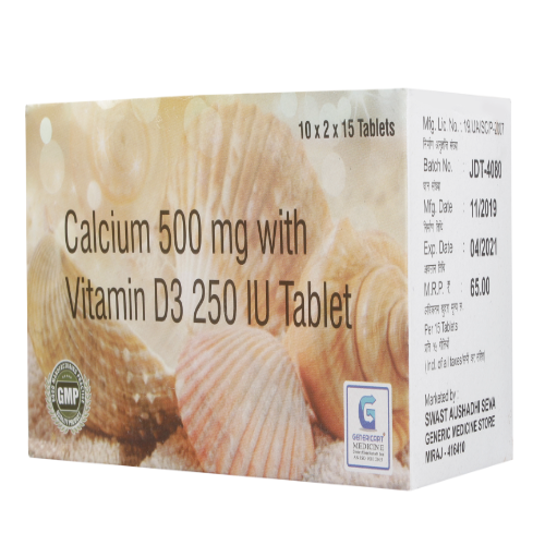 CALCIUM 500 MG + VITAMIN D3 250 IU