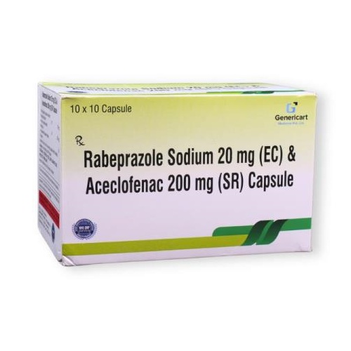 ACECLOFENAC 200 MG SR + RABEPRAZOLE 20 MG