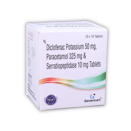 DICLOFENAC 50 MG + PARACETAMOL 325 MG + SERRATIOPEPTIDASE 10 MG