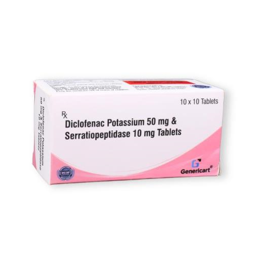 DICLOFENAC 50 MG + SERRATIOPEPTIDASE 10 MG