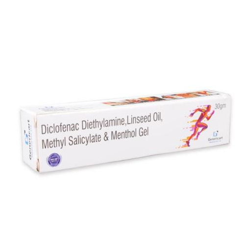 DICLOFENAC DIETHYLAMINE 1.16% W/W + LINSEED OIL 3% W/W + METHYL SALICYLATE 10% W/W + MENTHOL 0.5% W/W GEL BASE