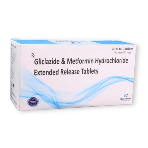 GLICLAZIDE 60 MG + METFORMINE 500 MG (ER )