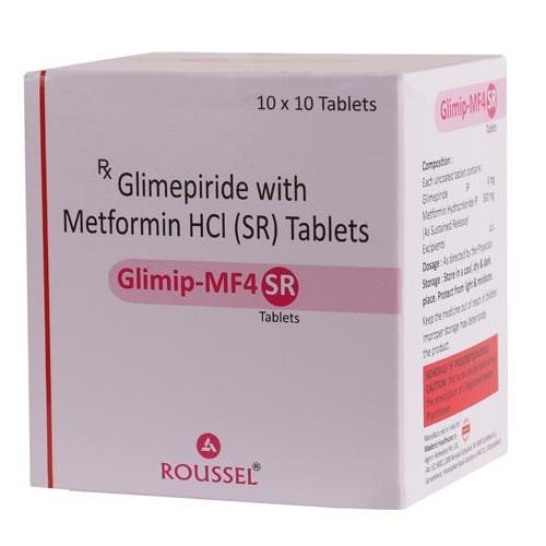 GLIMEPIRIDE 4  MG + METFORMIN HYDROCHLORIDE  500 MG SR