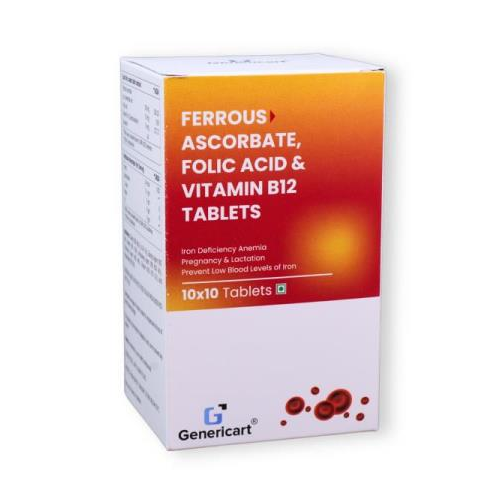 FERROUS ASCORBATE 100 MG +  FOLIC ACID 1.5 +  VITAMIN B12 5 MCG